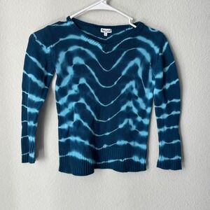 Splendid Girls Blue Tie Dye Knit Long‎ Sleeve Pullover Sweater Size 6X